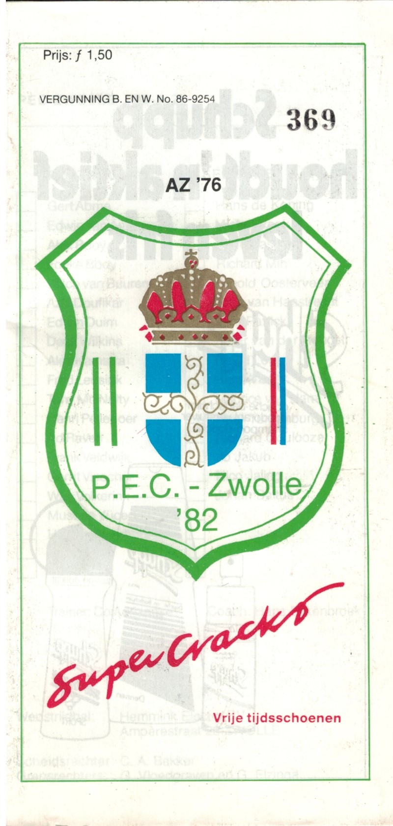AZ Programma 8-jun-1987 PEC Zwolle uit
